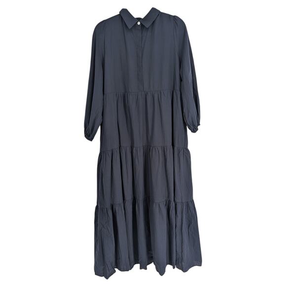 Tuckernuck Pomander Place Mabel Dress XL Navy Cotton Tiered Midi NWT Preppy - Picture 2 of 7